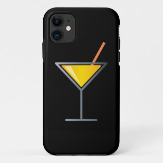 Coque iPhone 11 Cocktail jaune Martini Glass