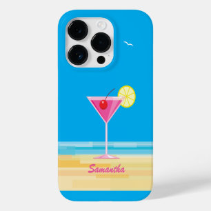 Coque Pour iPhone 14 Pro Cocktail tropical et plage