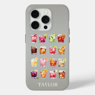Coque iPhone 15 Pro Cocktails à gogo Monogrammés