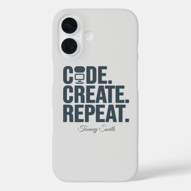 Coques Case-Mate iPhone Code. Créez. Recommencer. - Technologie d'inspirat (Verso)