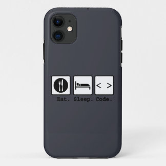 Coque iPhone 11 code de sommeil manger Nerd