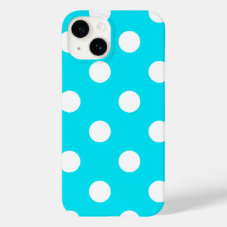 Coque Pour iPhone 14 Code hexadécimal cyan pois 00E3F4