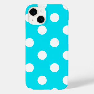 Coque Pour iPhone 14 Code hexadécimal cyan pois 00E3F4