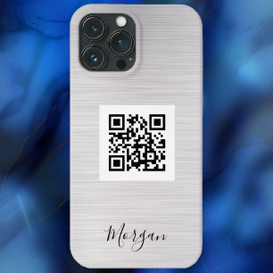 Case-Mate iPhone Case Code QR, logo artistique ou photo, nom, argent bro