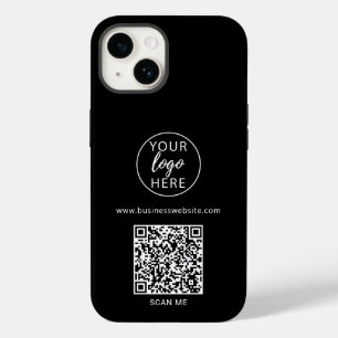 Coque Pour iPhone 14 Code QR personnalisé pour entreprise noire