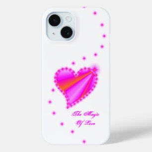 Coque Pour iPhone 15 Coeur arc-en-ciel avec étoiles, La magie de l'amou
