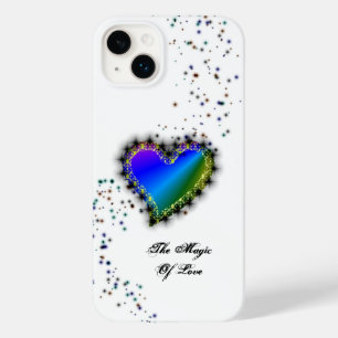 Coque Pour iPhone 14 Plus Coeur arc-en-ciel avec étoiles, La magie de l'amou