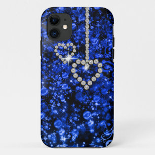 Coques Pour iPhone Coeur bleu de diamant