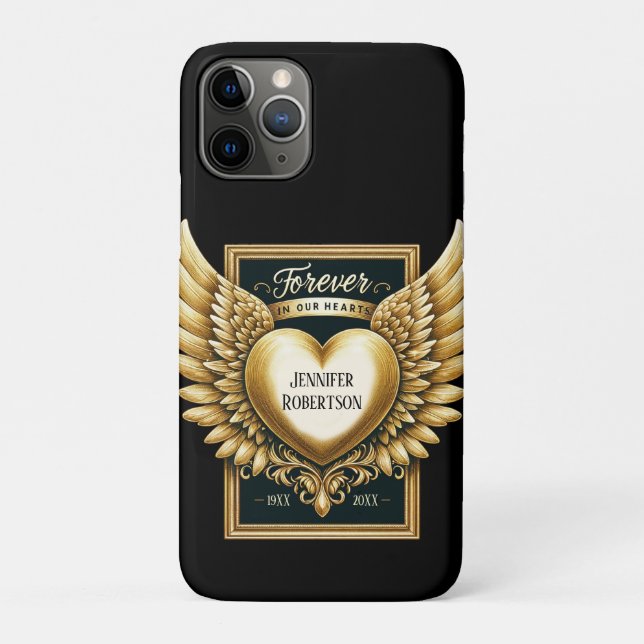 Coques Case-Mate iPhone Coeur commémoratif personnalisé (Dos)
