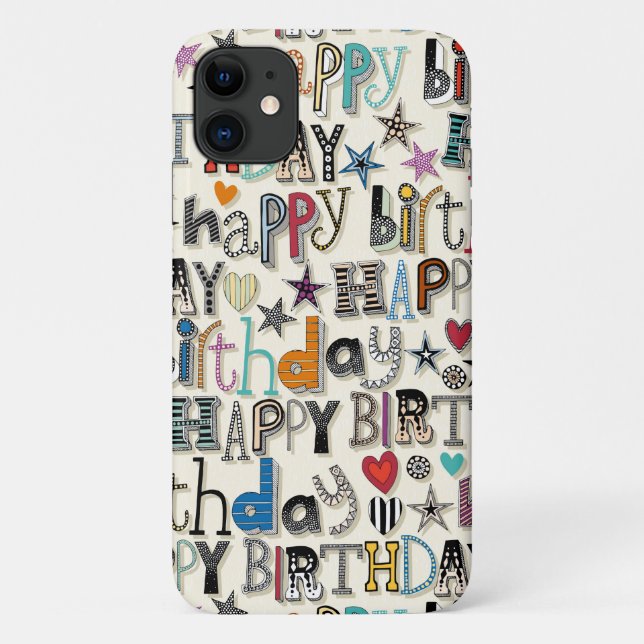 Coques Case-Mate iPhone coeur d'anniversaire heureux et étoiles (Dos)