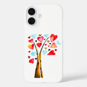 Coques iPhone 16 Coeur des valentines aquarelle art