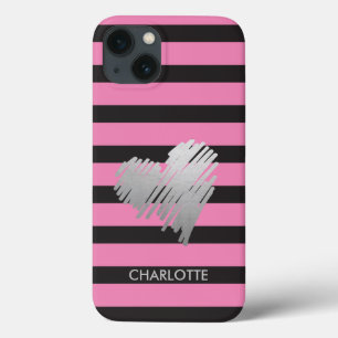 Case-Mate iPhone Case Coeur doré rayé personnalisé
