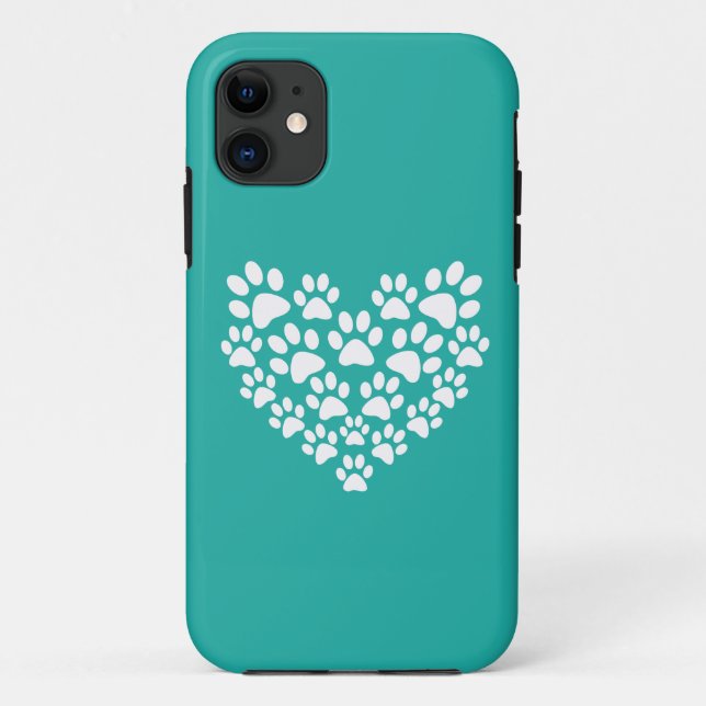 Coques Case-Mate iPhone Coeur Empreinte de patte pour animal de compagnie  (Dos)