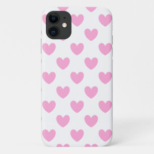 Case-Mate iPhone Case Cœur en polka rose barbe à papa sur fond blanc