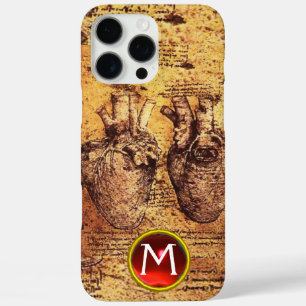 Coques iPhone 16 Pro Max Coeur et ses vaisseaux sanguins Parchemin Gem Mono