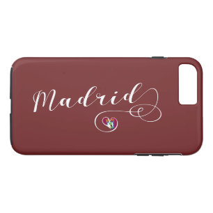 Coque iPhone 8 Plus/7 Plus Coeur Madrid Cellulaire Boîtier, Espagne