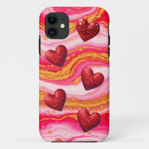Case-Mate iPhone Case Cœur Pailleté de Coulée Acrylique Abstraite