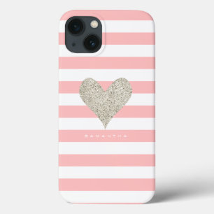 Coques Pour iPhone Coeur Parties scintillant argent