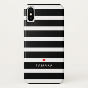 Case-Mate iPhone Case Coeur personnalisé et rayures noires