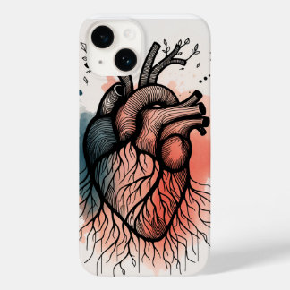 Coque Pour iPhone 14 Coeur racine de l'arbre - Art de la ligne d'âme