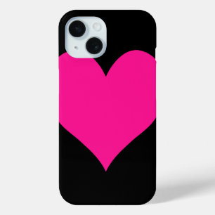 Coque Pour iPhone 15 Coeur rose profond mignon