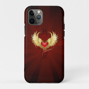 Case-Mate iPhone Case Coeur rouge avec ailes d'or