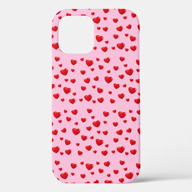 Coques Case-Mate iPhone coeur rouge sur rose (Verso)