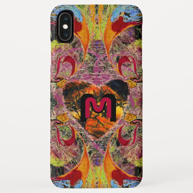 Coques Case-Mate iPhone Coeur saignant et votre lettre (Dos)