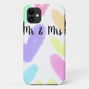 Case-Mate iPhone Case Cœur simple style de texte minimal mariage M & Mme