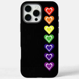 Coques iPhone 16 Pro Max Cœurs arc-en-ciel