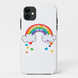 Case-Mate iPhone Case Coeurs Arc-en-ciel colorés Sons Gay Je suis dans