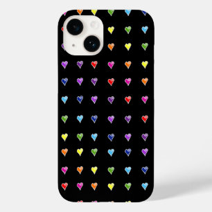 Coque Pour iPhone 14 Coeurs arc-en-ciel indomptés
