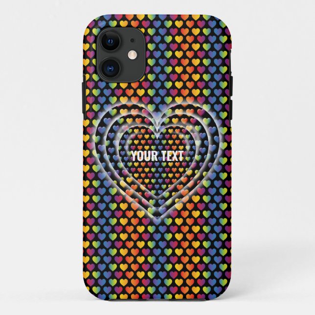 Coques Case-Mate iPhone Cœurs arc-en-ciel minimalistes élégants (Dos)
