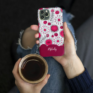 Coques iPhone 16 Coeurs blancs blancs blancs blancs Whimsical fleur