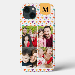 Case-Mate iPhone Case Coeurs colorés Monogramme personnalisé 4 photos