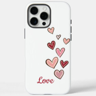 Coques iPhone 16 Pro Max Coeurs d'amour rose rouge