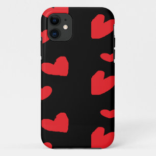 Case-Mate iPhone Case Coeurs d'amour rouges sur noir