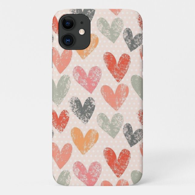 Coques Case-Mate iPhone COEURS D'Aquarelle (Dos)