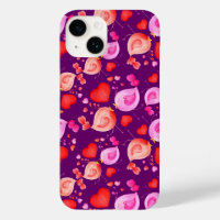 Coeurs d'art Inséparables rose violet rouge