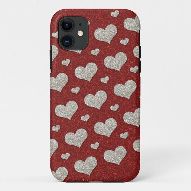 Coques Case-Mate iPhone Coeurs de parties scintillantes (Dos)