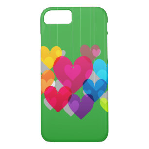 Coques Pour iPhone Coeurs de pendage colorés