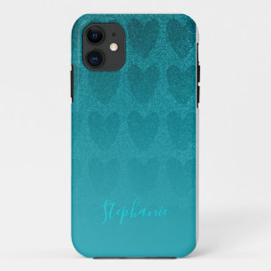 Case-Mate iPhone Case Coeurs de Turqouise, Parties scintillant féminine 