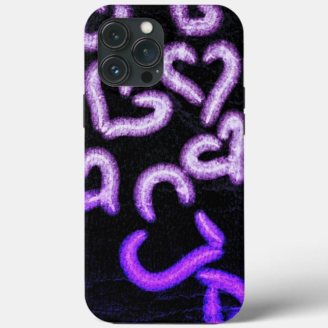 Coques Case-Mate iPhone Coeurs désespérés violet (Verso)