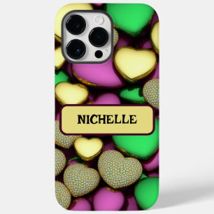 Coque Pour Pour iPhone 14 Pro Max Coeurs d'or Karat