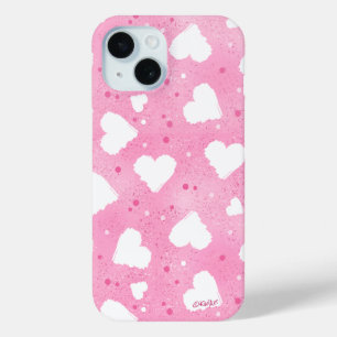 Coque Pour iPhone 15 Cœurs doux tachetés