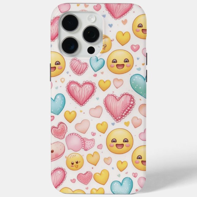 Coques Case-Mate iPhone Cœurs Emoji (Verso)