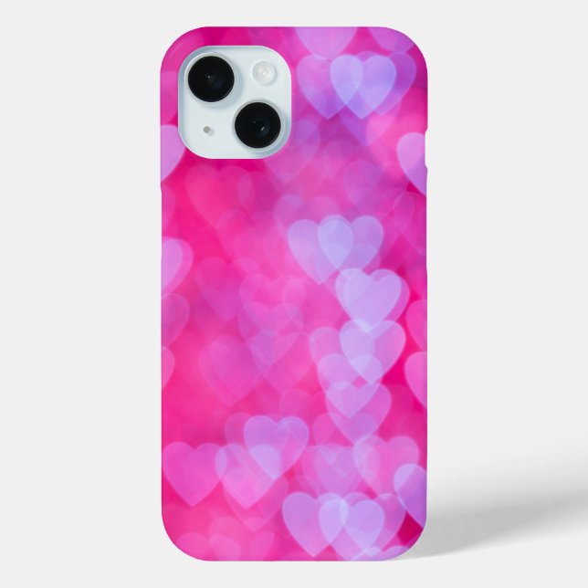 Coques Case-Mate iPhone Coeurs en rose et lavande (Verso)