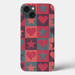 iPhone 13 Coque Coeurs Et Étoiles Motif Rose