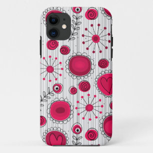 Etui iPhone Case-Mate Coeurs et fleurs blancs et rouges blancs
