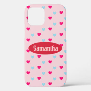 Case-Mate iPhone Case Cœurs mignons modernes sur fond rose corail